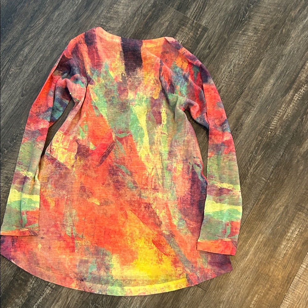 Soft Surroundings Multicolor Abstract V-Neck Tunic - Picture 5 of 5